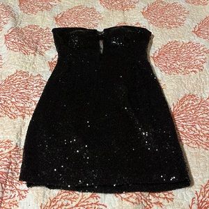 Black sequined mini dress